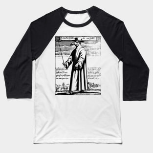 Plague Doctor Medieval Illustration Baseball T-Shirt